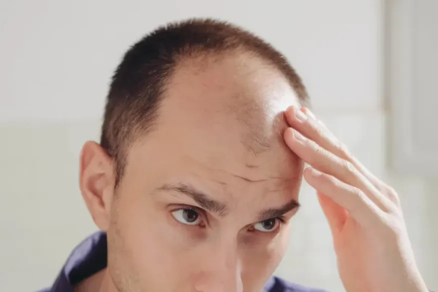 Teen experiencing early hair loss